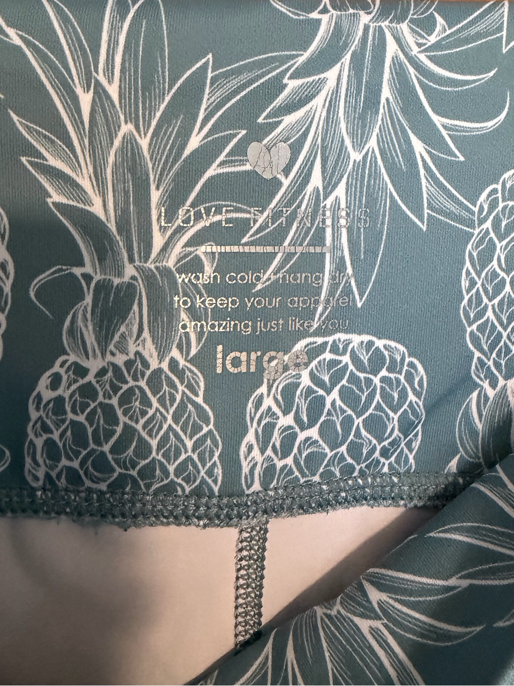 Love Fitness Dusty Blue Pineapple Leggings — image 6 of 6